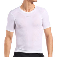 Giordana Lightweight Knitted Short Sleeve Base Layer - White