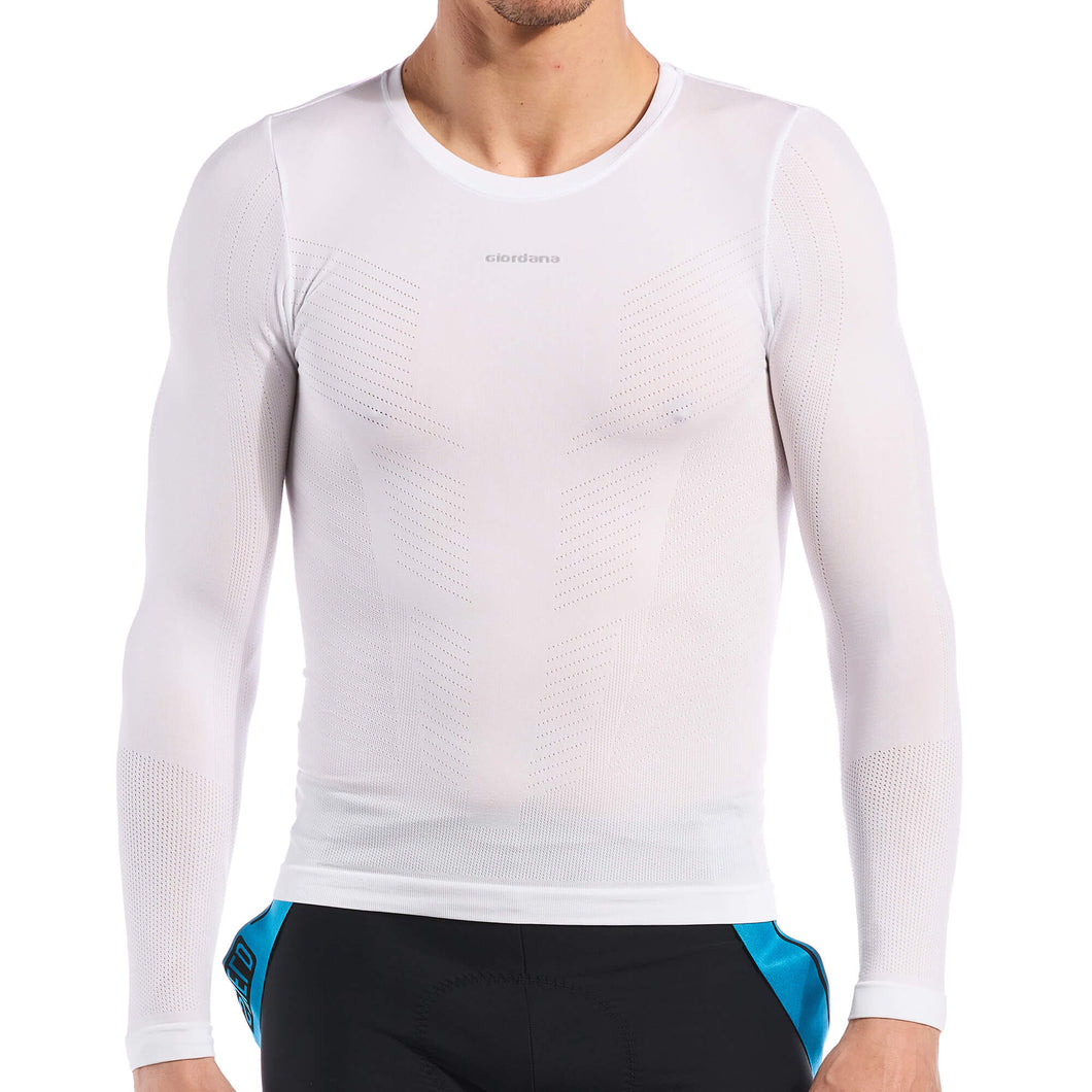 Giordana Midweight Knitted Long Sleeve Base Layer - White